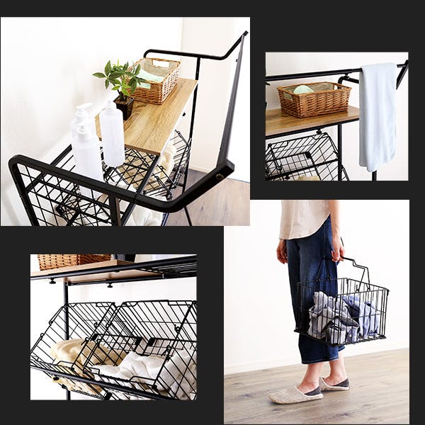 ※ ヴィンテージランドリーラック バスケットタイプ ウォールナット [7036] ヴィンテージランドリーラック バスケットタイプ ウォールナット [7036