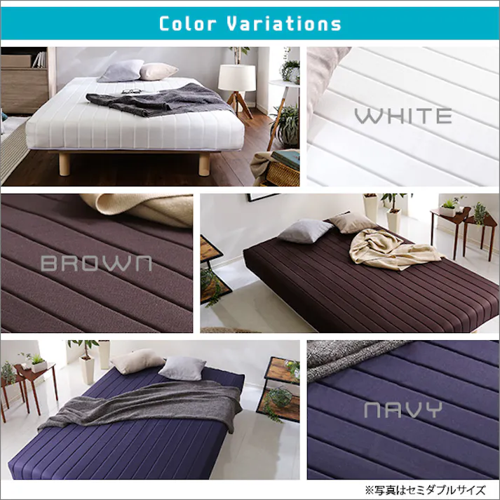 HomeTaste 新発想で搬入も組立カンタン! ほどよい弾力 脚付きロールマットレス(ボンネルコイルスプリング)【Unite -Raide- -ユニテ・ライドー】ダブルサイズ ホワイト 簡単組立 熟睡 寝具 LRM-01D--WH【別送品】