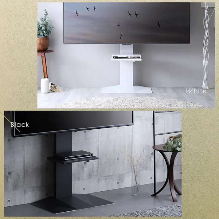 HomeTaste 壁寄せ五面体テレビスタンド 【Criste-クリストー】 専用棚板 ホワイト モダン サウンドバー テレビ裏収納 LTWAT--WH【別送品】