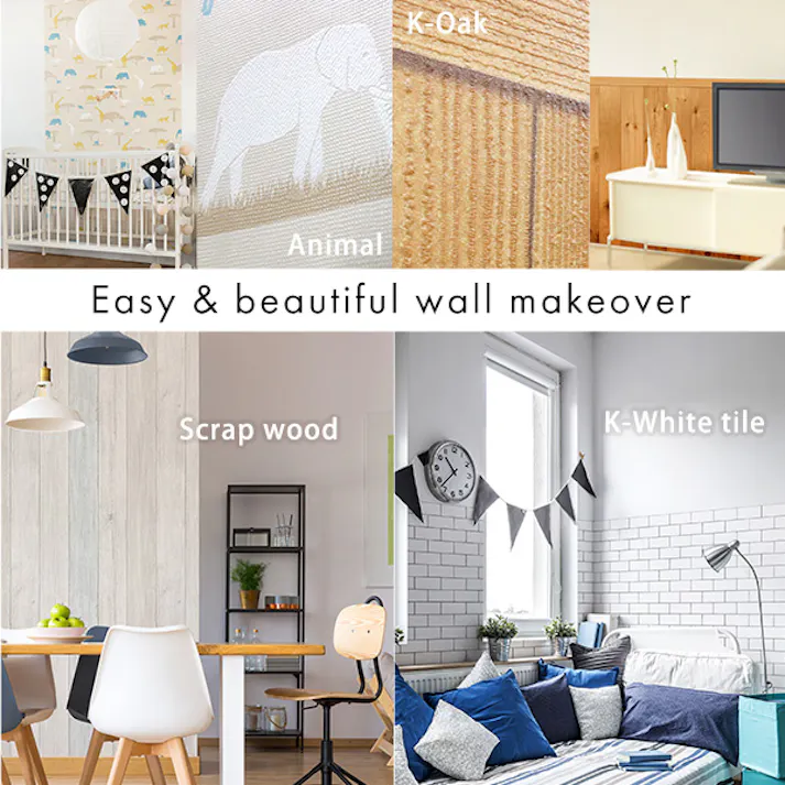 HomeTaste お手軽DIY!貼り直し可能なお手軽壁紙模様替えシート ウォールナット カットしやすい壁紙 簡単DIY 防水加工 MG-WLS--WAL【別送品】