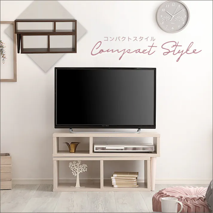 HomeTaste 大人かわいいインテリア コンパクト伸縮テレビ台 【Nouvellvie-ノベルビー】 オーク 女性 1人暮らし おしゃれ OK-75EX--OAK【別送品】