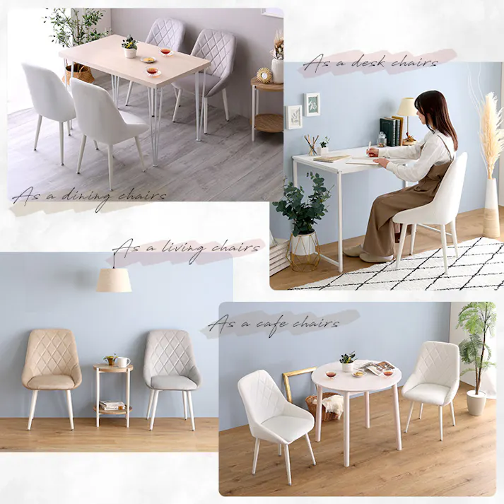 HomeTaste 大人かわいいダイニングチェア【Laird -レアードー】 グレー くすみカラー ふかふか アジャスターコンパクト OK-DMFD--GY【別送品】