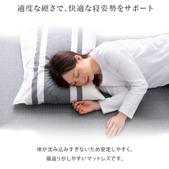 HomeTaste 高反発ウレタンマットレス【Beleza5-ベレーザ・ファイブー】(クイーン) グレー 寝返りしやすい マットレス コンパクト ORM-05Q--GY【別送品】