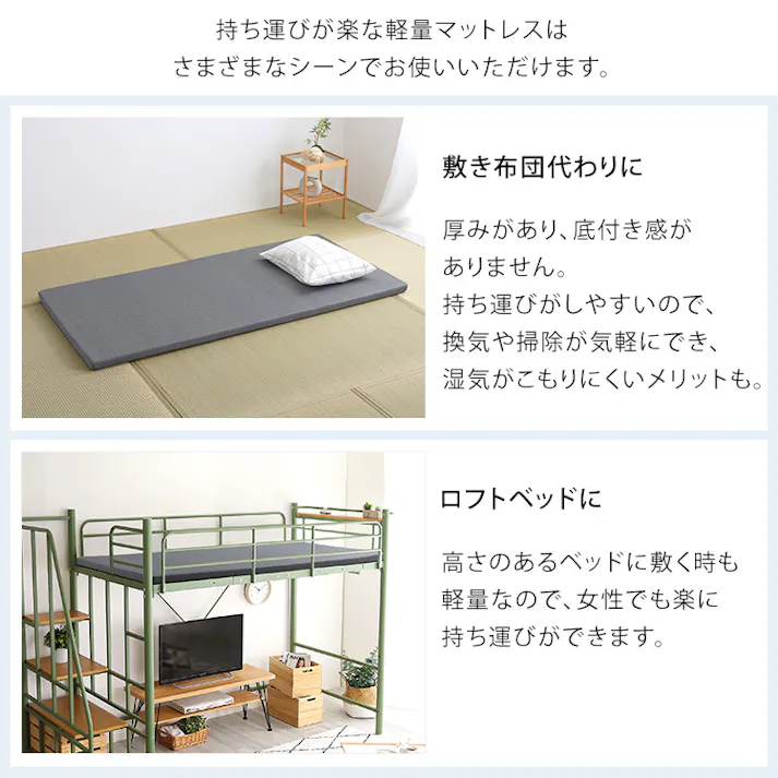 HomeTaste 高反発ウレタンマットレス【Beleza5-ベレーザ・ファイブー】(クイーン) グレー 寝返りしやすい マットレス コンパクト ORM-05Q--GY【別送品】