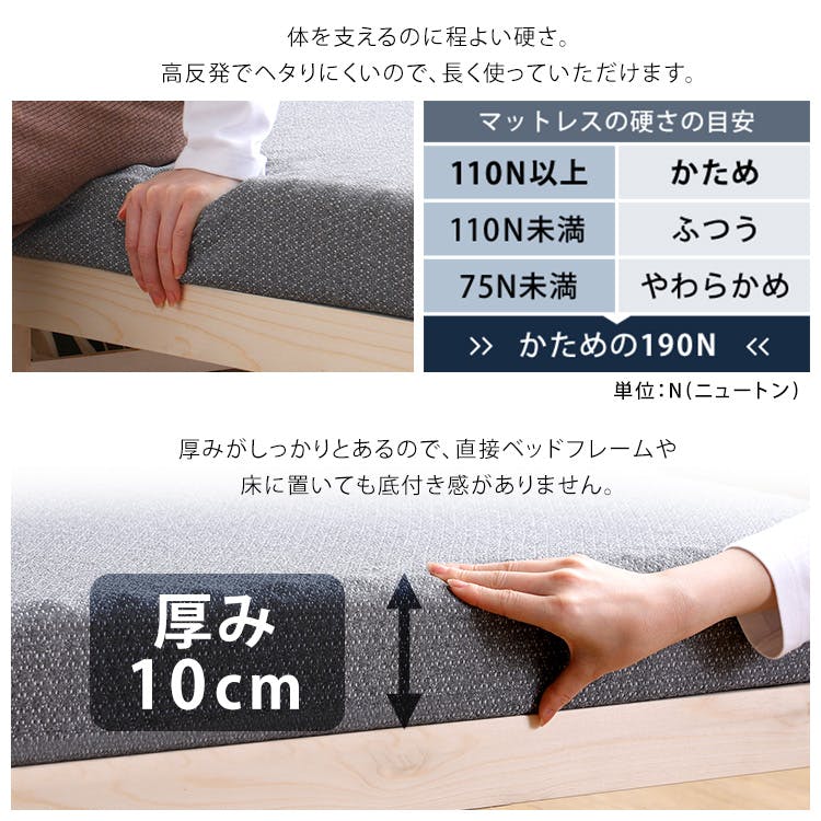 HomeTaste 高反発プロファイルウレタンマットレス【Beleza10-ベレーザ