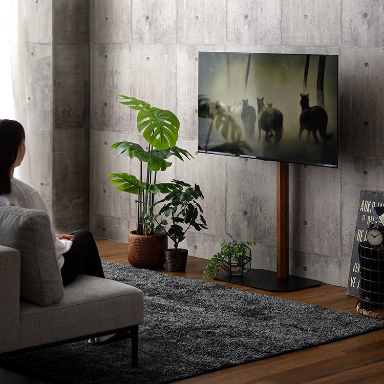 HomeTaste 木目が美しい八角壁寄せテレビスタンドハイタイプ専用