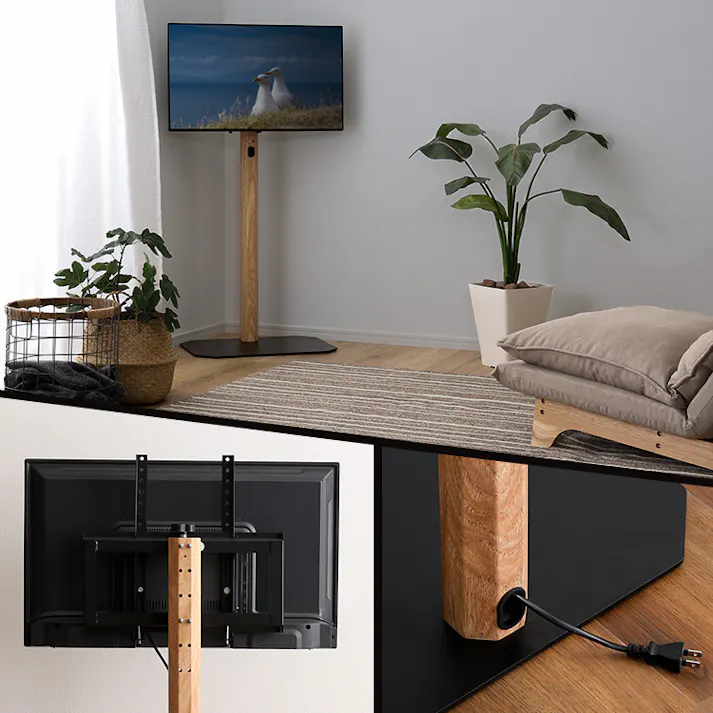 HomeTaste 木目が美しい八角壁寄せテレビスタンド ハイタイプ ウォールナット スリム ヴィンテージ シンプル OTGT-H--WAL【別送品】