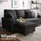 HomeTaste レイアウト自在! 3人掛けカウチソファ【Wismon -ウィスモンー】 (ポケットコイル入り 選べる8色) ブラック 1人暮らし向けソファ おしゃれ 安いソファ RK3P--BK【別送品】