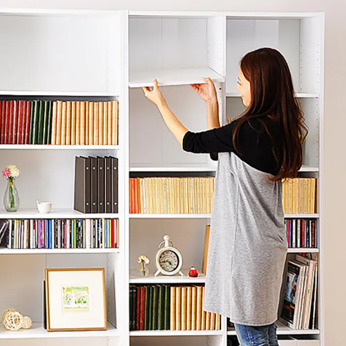 HomeTaste 多目的ラック、マガジンラック(幅60cm)オシャレで大容量な収納本棚、レイアウト自由|Retta-レッター ホワイト 収納 木製 大容量 RT-1860--WH【別送品】