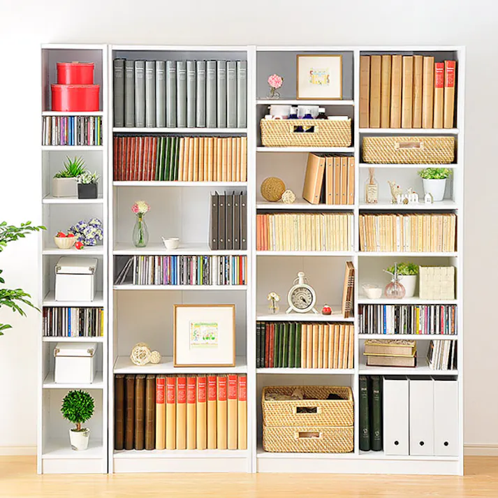 HomeTaste 多目的ラック、マガジンラック(幅60cm)オシャレで大容量な収納本棚、レイアウト自由|Retta-レッター ホワイト 収納 木製 大容量 RT-1860--WH【別送品】