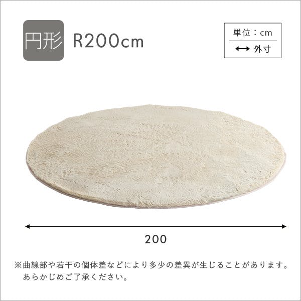 HomeTaste ふわふわシャギーラグ 円形200cm グリーン 丸型 かわいい