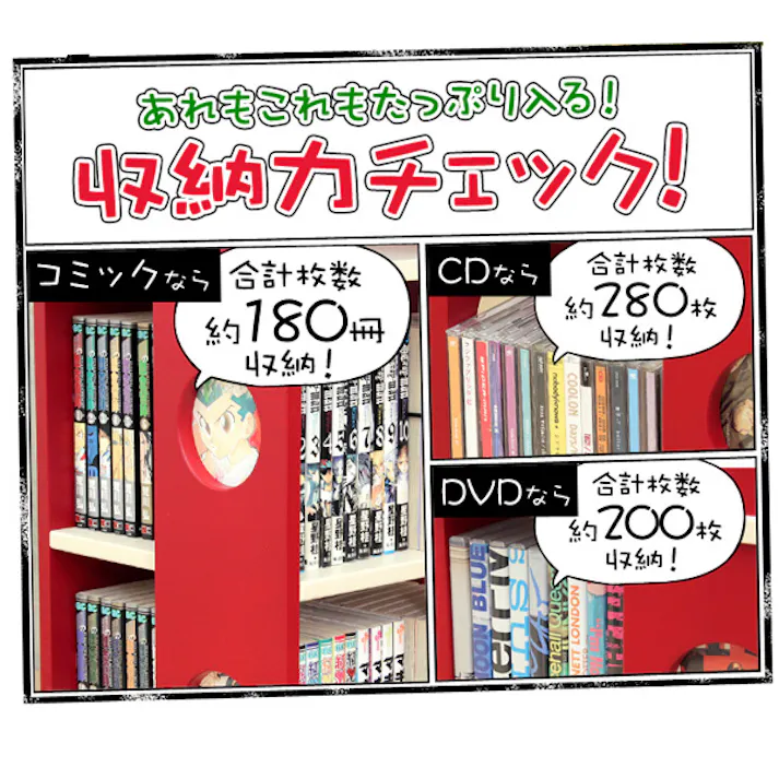 HomeTaste 回転式の本棚!回転コミックラック(5段タイプ)【SWK-5】(本棚 回転 コミック) レッド 漫画 本棚 多収納 SWK-5--RD【別送品】