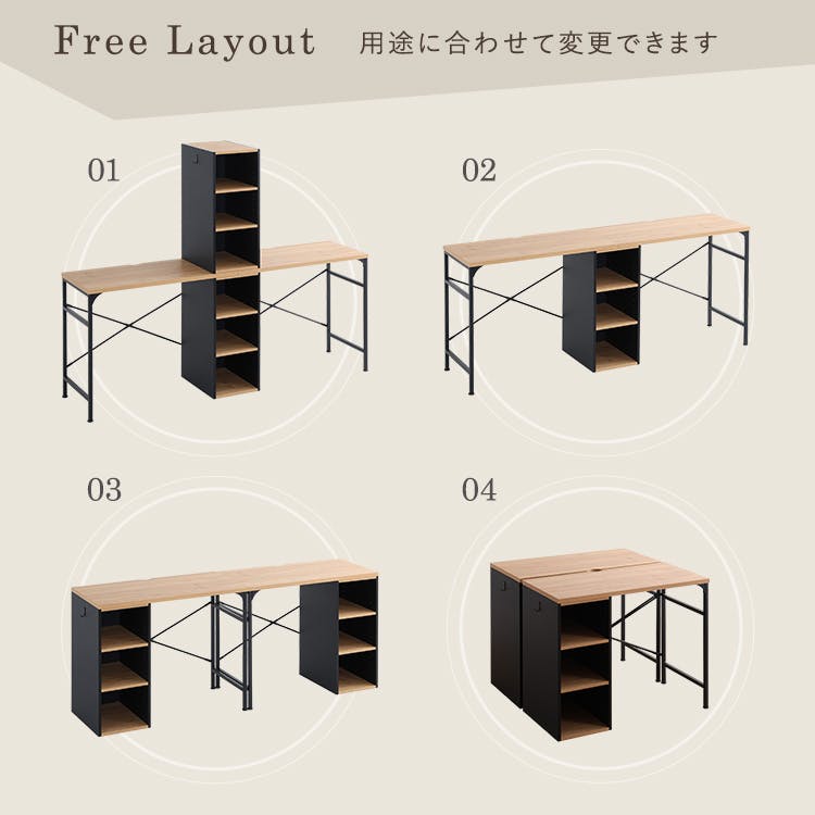 HomeTaste ヴィンテージツインデスク 90×90cm ウォールナット 勉強机