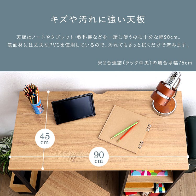 HomeTaste ヴィンテージツインデスク 90×90cm ウォールナット 勉強机