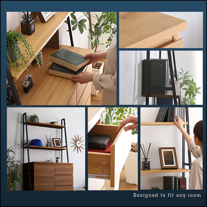 HomeTaste ヴィンテージ風チェストラック 扉&チェストタイプ【VINCERO-ヴィンチェロー】 シャビーオーク 引き出し チェスト 可動棚 VCR-HD--SBO【別送品】