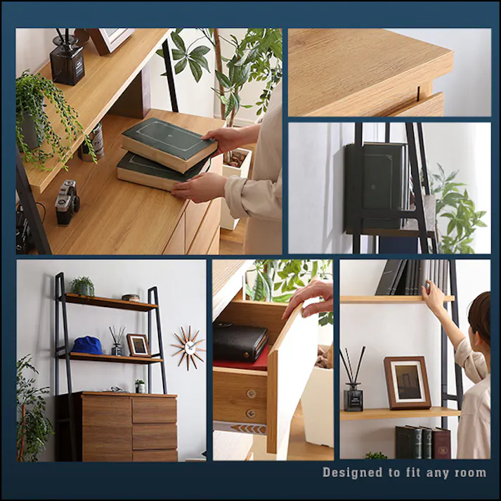 HomeTaste ヴィンテージ風チェストラック 扉&チェストタイプ【VINCERO-ヴィンチェロー】 ウォールナット 引き出し チェスト 可動棚 VCR-HD--WAL【別送品】