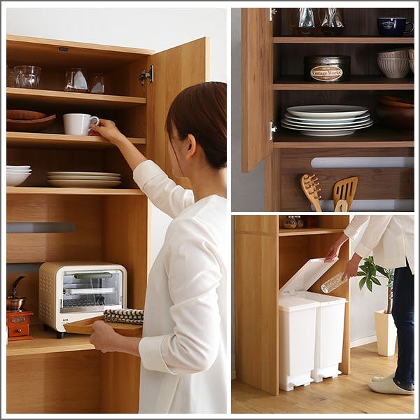 HomeTaste ヴィンテージ木製ごみ箱上ラック スリムタイプ