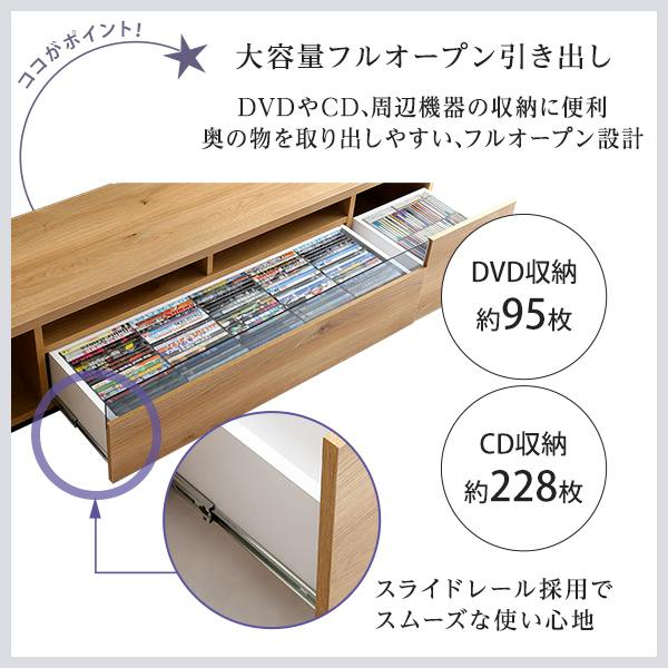 シンプルで美しいスタイリッシュなテレビ台(テレビボード) 木製 幅
