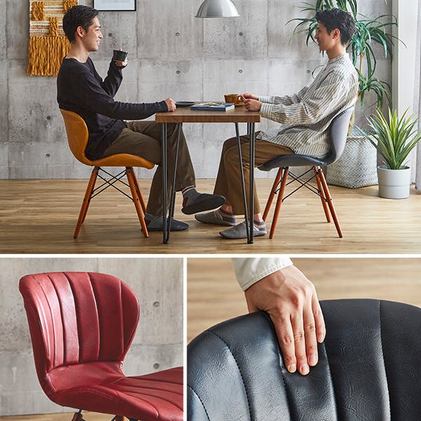 レザー調ダイニングチェア2脚 75cm幅テーブル 3点セット 【Layne