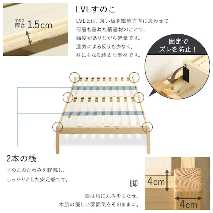 HomeTaste 2分で完成!組立簡単ベッド ハイタイプ【Trans-トランズー】(セミシングルショート) ネジ・工具不要 通気性・頑丈性バツグン 熟睡 TRS-H-SSS--NA【別送品】