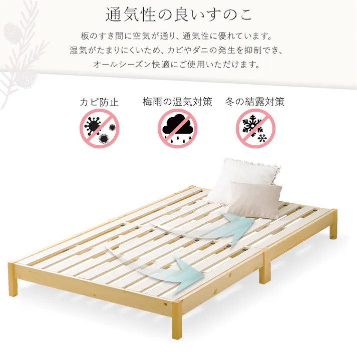 HomeTaste 2分で完成!組立簡単ベッド【Trans-トランズー】(シングル) ネジ・工具不要 通気性・頑丈性バツグン 熟睡 TRS-S--NA【別送品】