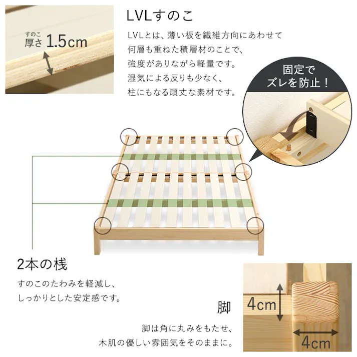 HomeTaste 2分で完成!組立簡単ベッド【Trans-トランズー】(セミシングルショート) ネジ・工具不要 通気性・頑丈性バツグン 熟睡 TRS-SSS--NA【別送品】