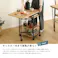 HomeTaste ヴィンテージ調 調節可能棚付き バタフライワゴン ウォールナット 折りたたみ収納ワゴン 省スペース 簡易ワークスペース VBW-357--WAL【別送品】