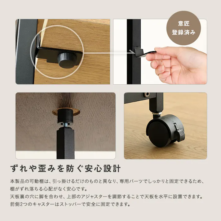 HomeTaste ヴィンテージ調 調節可能棚付き バタフライワゴン ウォールナット 折りたたみ収納ワゴン 省スペース 簡易ワークスペース VBW-357--WAL【別送品】