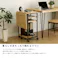 HomeTaste ヴィンテージ調 調節可能棚付き バタフライワゴン ウォールナット 折りたたみ収納ワゴン 省スペース 簡易ワークスペース VBW-357--WAL【別送品】