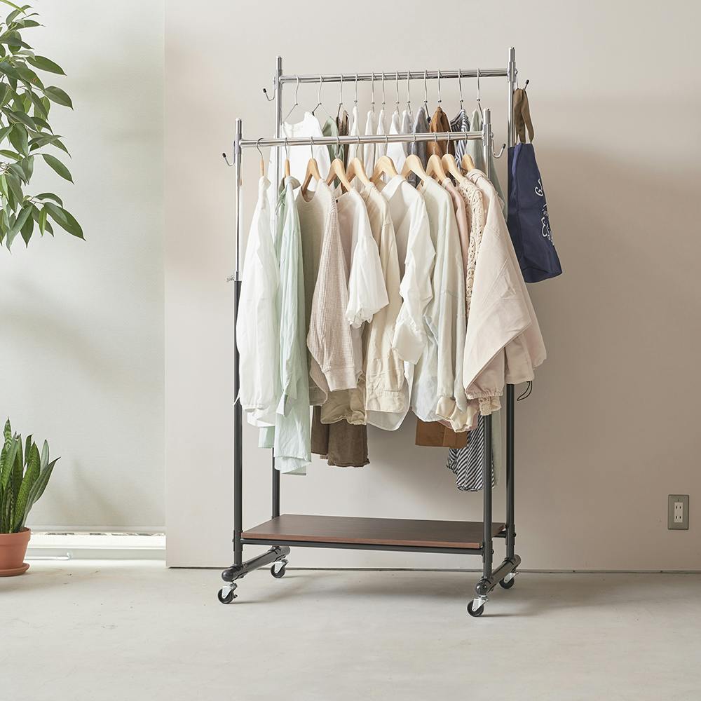 OVITAS ���n���K�[���b�N90W 90×55×116.5�`179.0cm �����L�k �L���X�^�[�t�� �I�t�� 2590189 �n���K�[���b�N�E�|�[���n���K�[