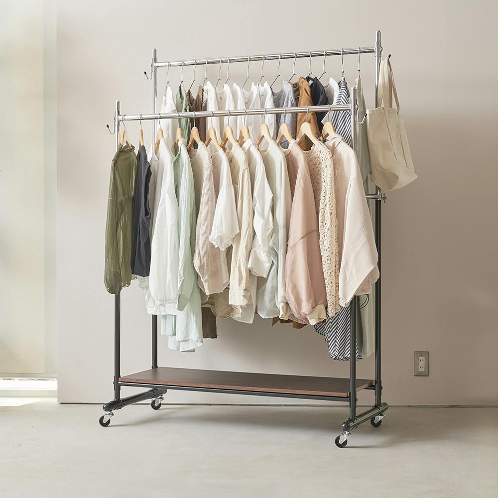 OVITAS ���n���K�[���b�N120W 120×55×116.5�`179.0cm �����L�k �L���X�^�[�t�� �I�t�� 2590190 �n���K�[���b�N�E�|�[���n���K�[