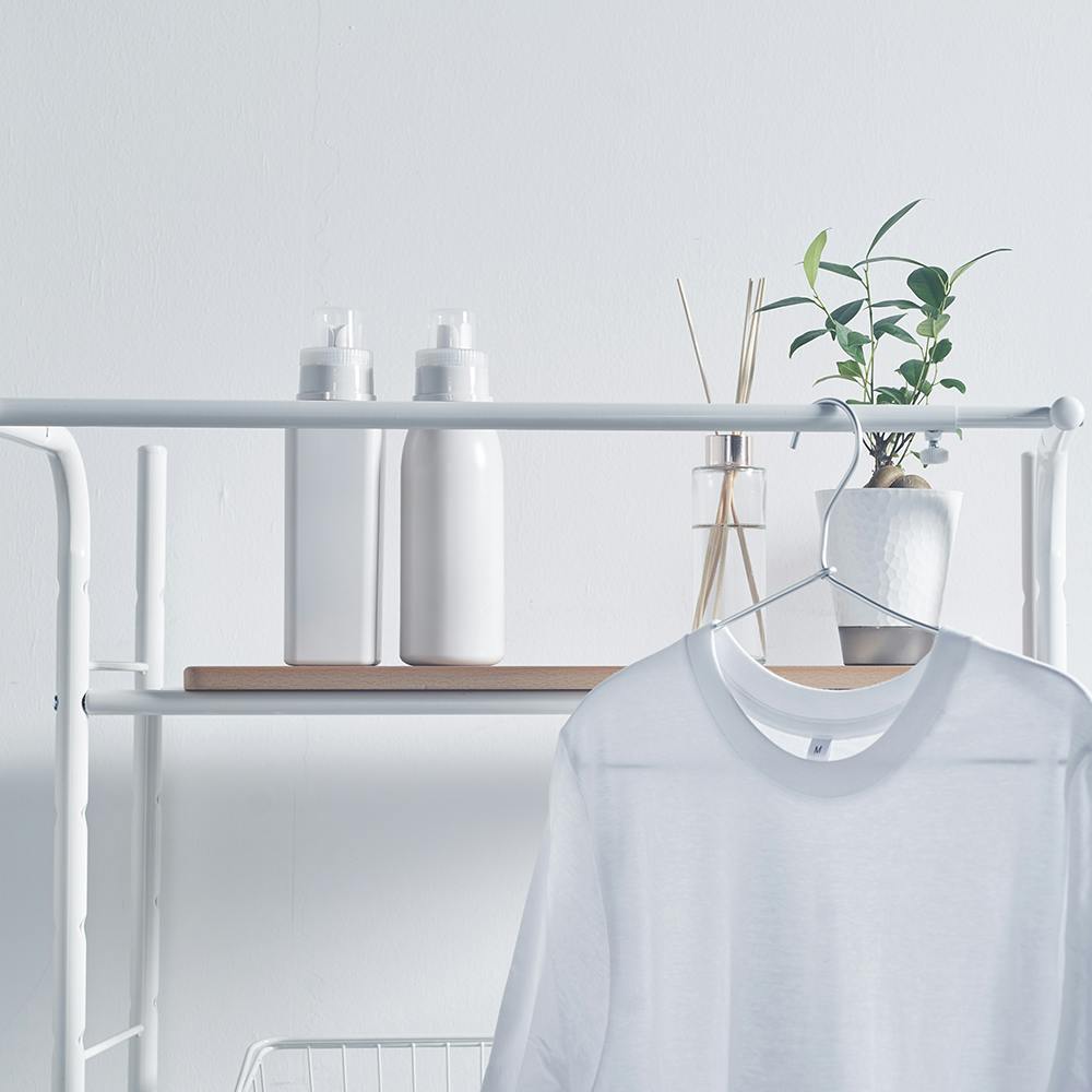 OVITAS ランドリーラック棚2段 59.0～87.0×51.5×182.0～191.0cm