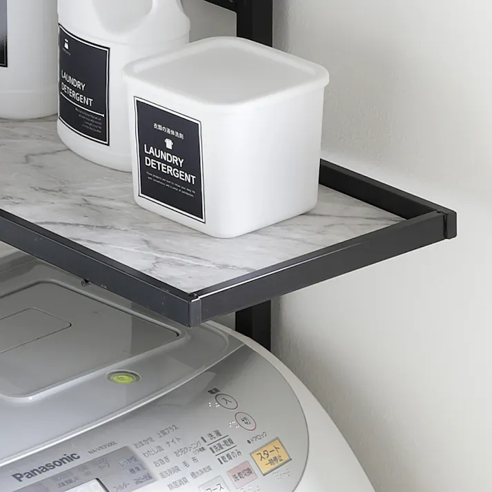 OVITAS ハンガー付き突っ張りラック 58×49×210.0~263.0cm ブラック 収納 ランドリーラック オープンラック 2750045【別送品】