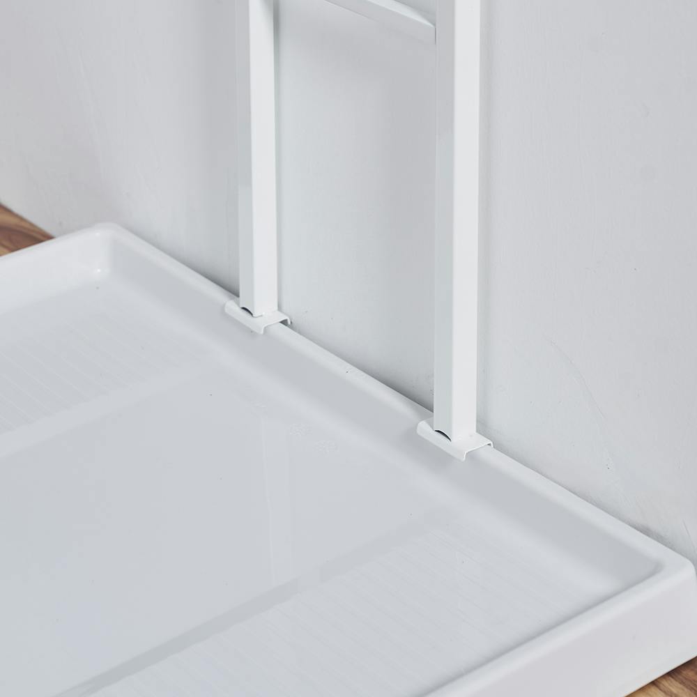 OVITAS 突っ張りランドリーラックロータイプ棚2段 50×35×135.0～208.5