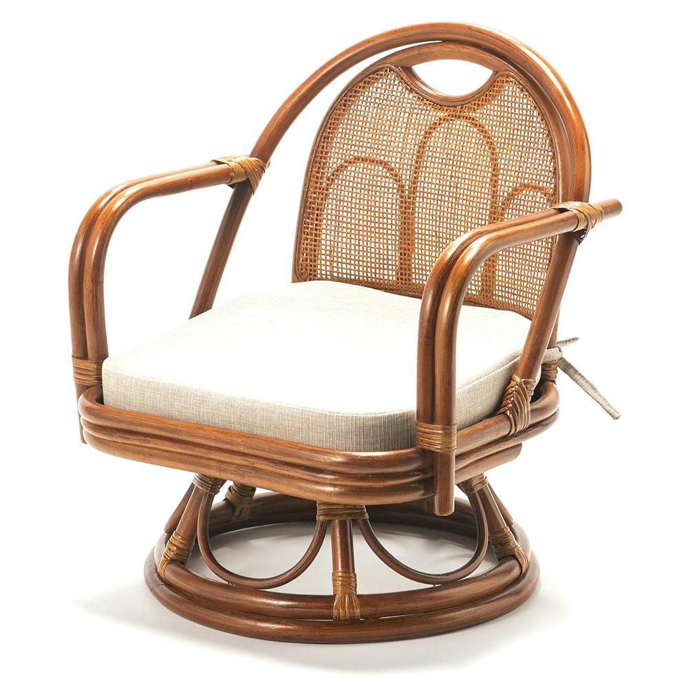 OVITAS 籐椅子ミドル 50×48×60cm ラタンチェア 椅子 座椅子 4540084