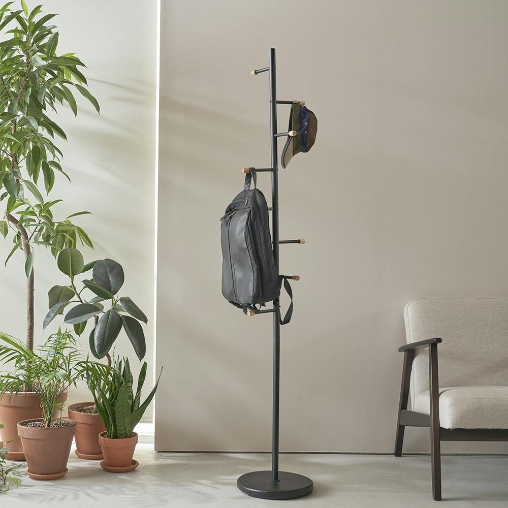 OVITAS ポールハンガー(ブラック) 30×30×176cm 収納 パイプハンガー おしゃれ 2750108【別送品】