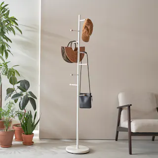 OVITAS ポールハンガー(ホワイト) 30×30×176cm 収納 パイプハンガー おしゃれ 2750109【別送品】