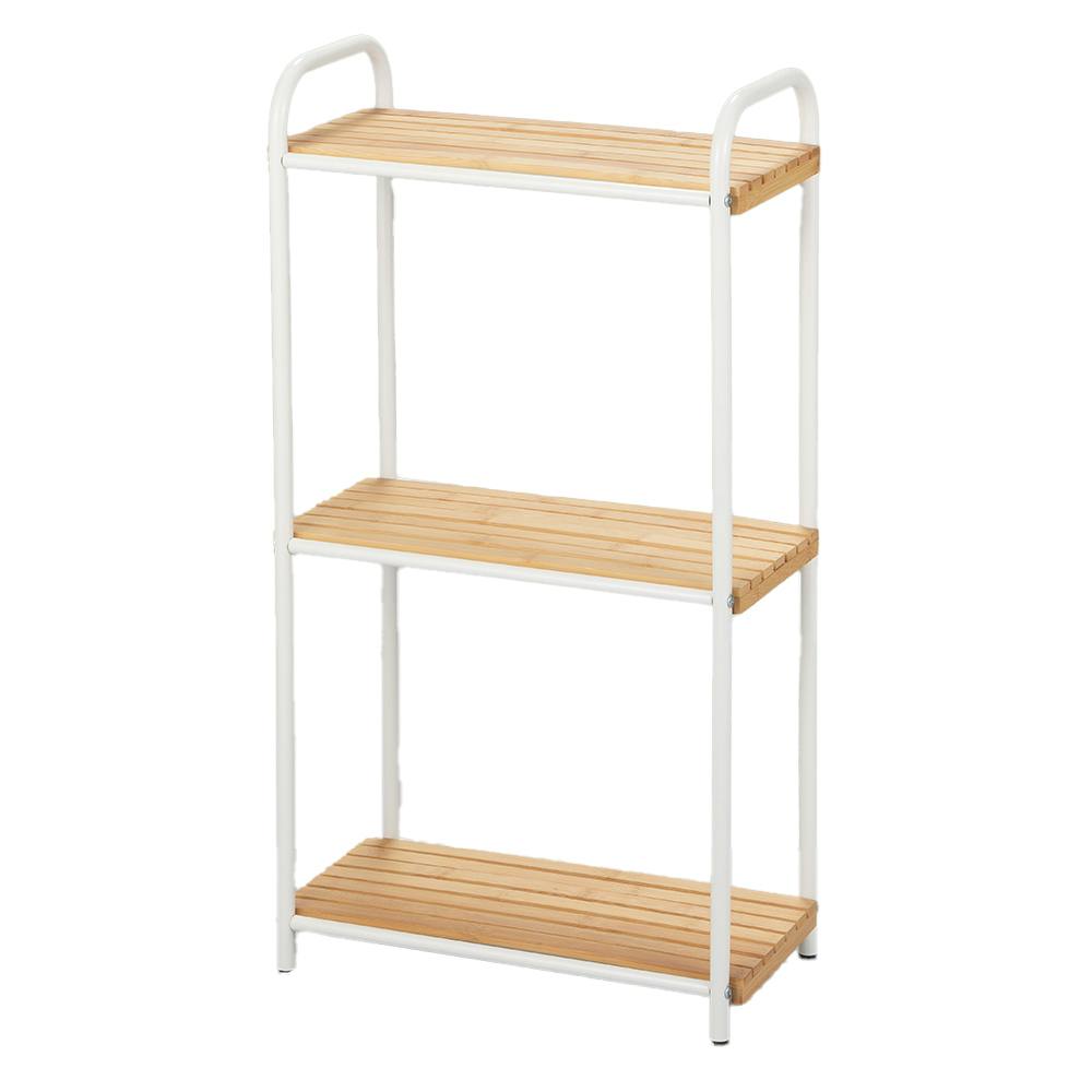 OVITAS スリムラック3段 42×21.5×77.5cm ホワイト 収納 棚 おしゃれ 2680055【別送品】