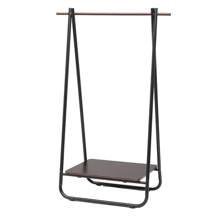 OVITAS ハンガーラック(ブラック) 90.5×42.5×140cm 収納 棚付き おしゃれ 2680064【別送品】