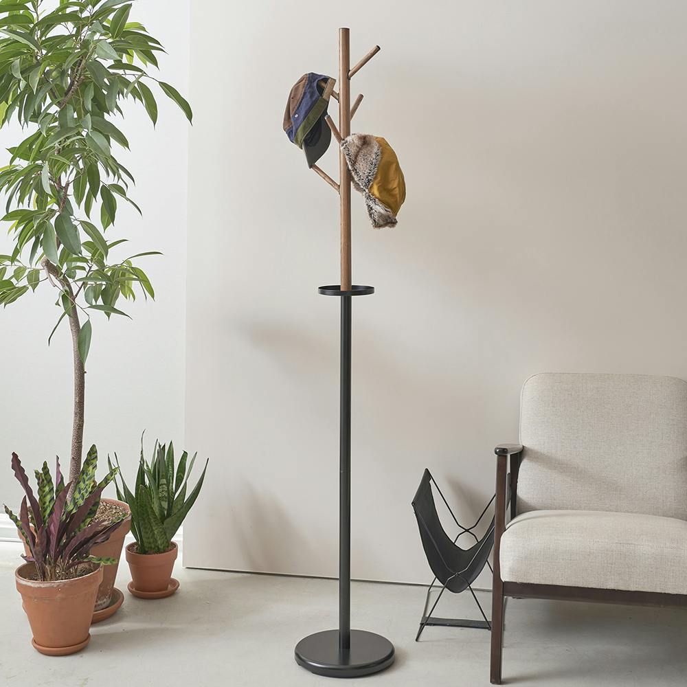 OVITAS ポールハンガー(ブラック) 28.5×28.5×179cm 収納 ハンガーラック おしゃれ 2680067【別送品】