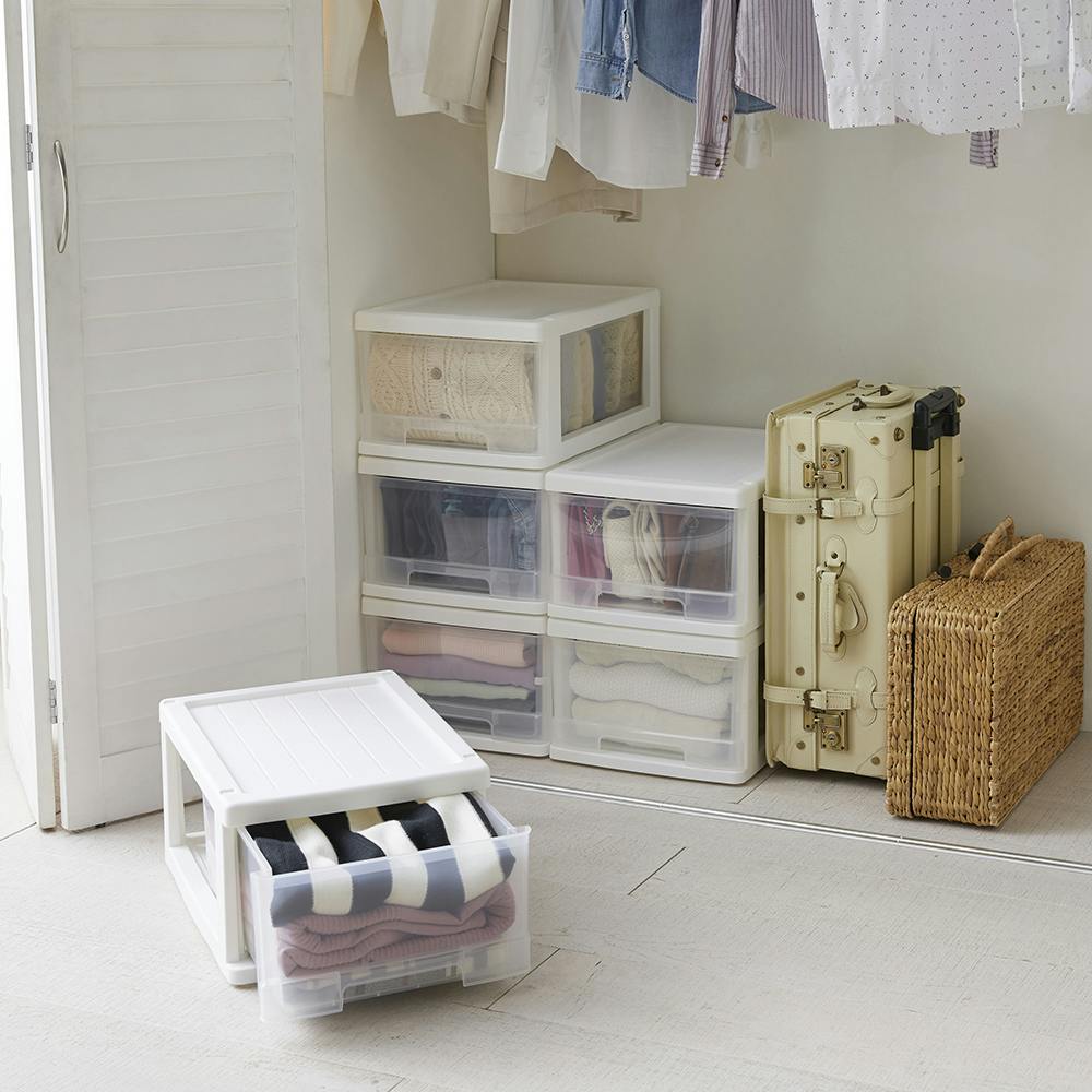 OVITAS クローゼットケース3個セット(クリア) 34.5×47×24cm 3810040 チェスト 衣装ケース 収納ケース 日本製 4939429204736【別送品】