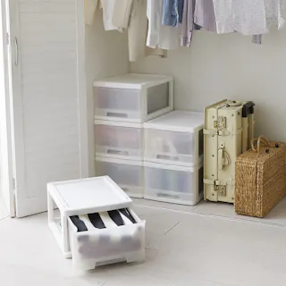 OVITAS クローゼットケース3個セット(乳白) 34.5×47×24cm 3810041 チェスト 衣装ケース 収納ケース 日本製 4939429204743【別送品】