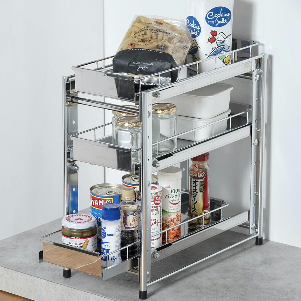 OVITAS �X�e�����X�������o�����b�N3�i 20.5×40.5×43cm �V���N�����[ �X�e�����X�I �L�b�`�����b�N ���{�� 5110024 �L�b�`�����S���E�L���X�^�[�t�����S��