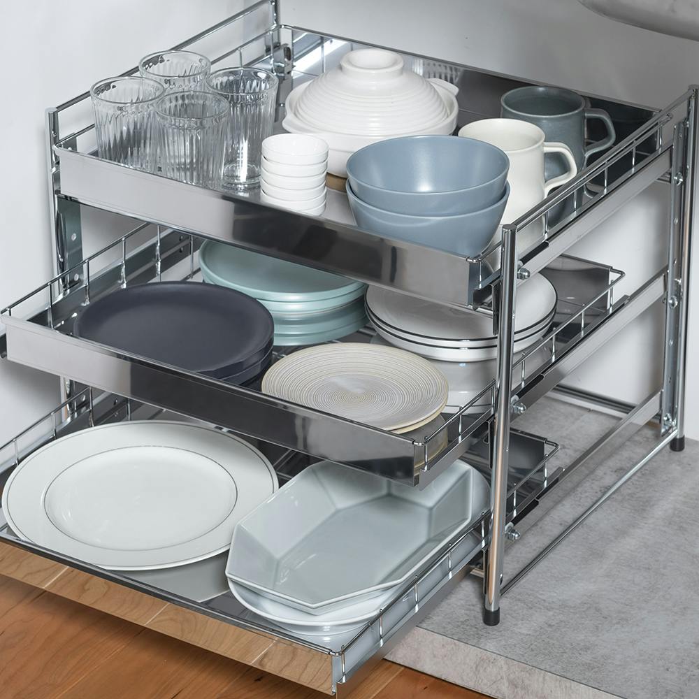 OVITAS �X�e�����X�������o�����b�N3�i 50.5×40.5×43cm �V���N�����[ �X�e�����X�I �L�b�`�����b�N ���{�� 5110026 �L�b�`�����S���E�L���X�^�[�t�����S��