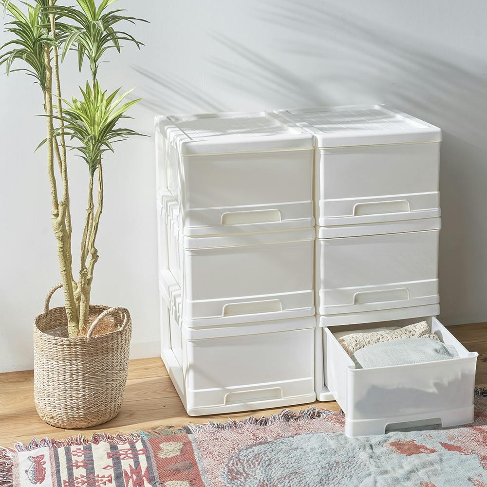 OVITAS クローゼットケース3個セット(オールホワイト) 34.5×47×24cm 3810156 チェスト 衣装ケース 収納ケース 日本製 4939429280983【別送品】