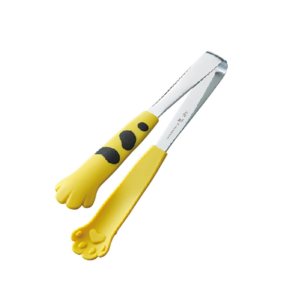 田辺金具 卓上トング きゃっちだにゃん(黄たま) 幅3.5×全長18cm(板厚0.2cm) 12本入 トング カラフル 日本製 9505356【別送品】