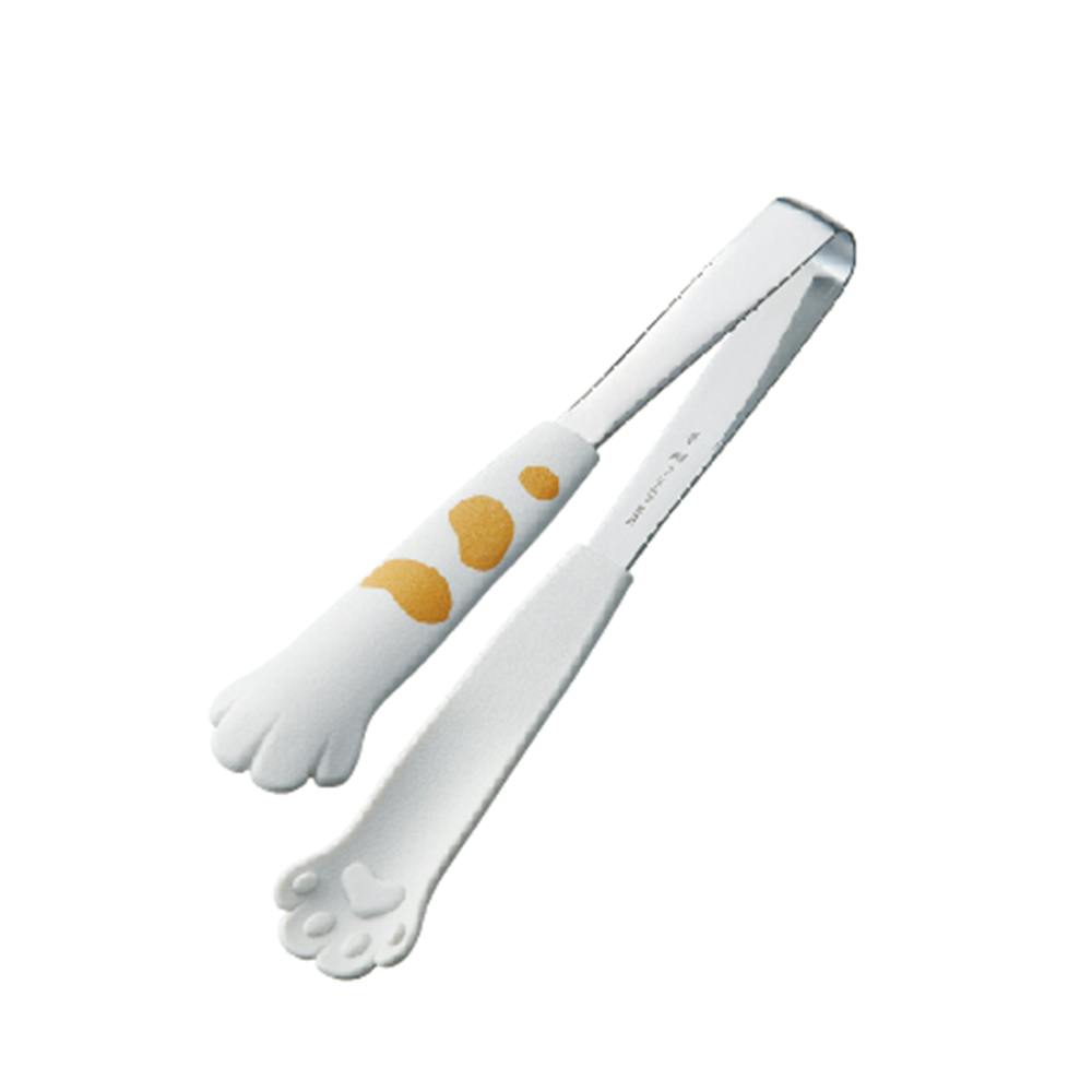 田辺金具 卓上トング きゃっちだにゃん(白たま) 幅3.5×全長18cm(板厚0.2cm) 12本入 トング カラフル 日本製 9505359【別送品】