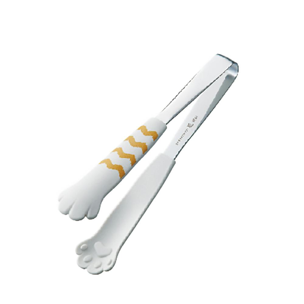 田辺金具 卓上トング きゃっちだにゃん(白しま) 幅3.5×全長18cm(板厚0.2cm) 12本入 トング カラフル 日本製 9505360【別送品】