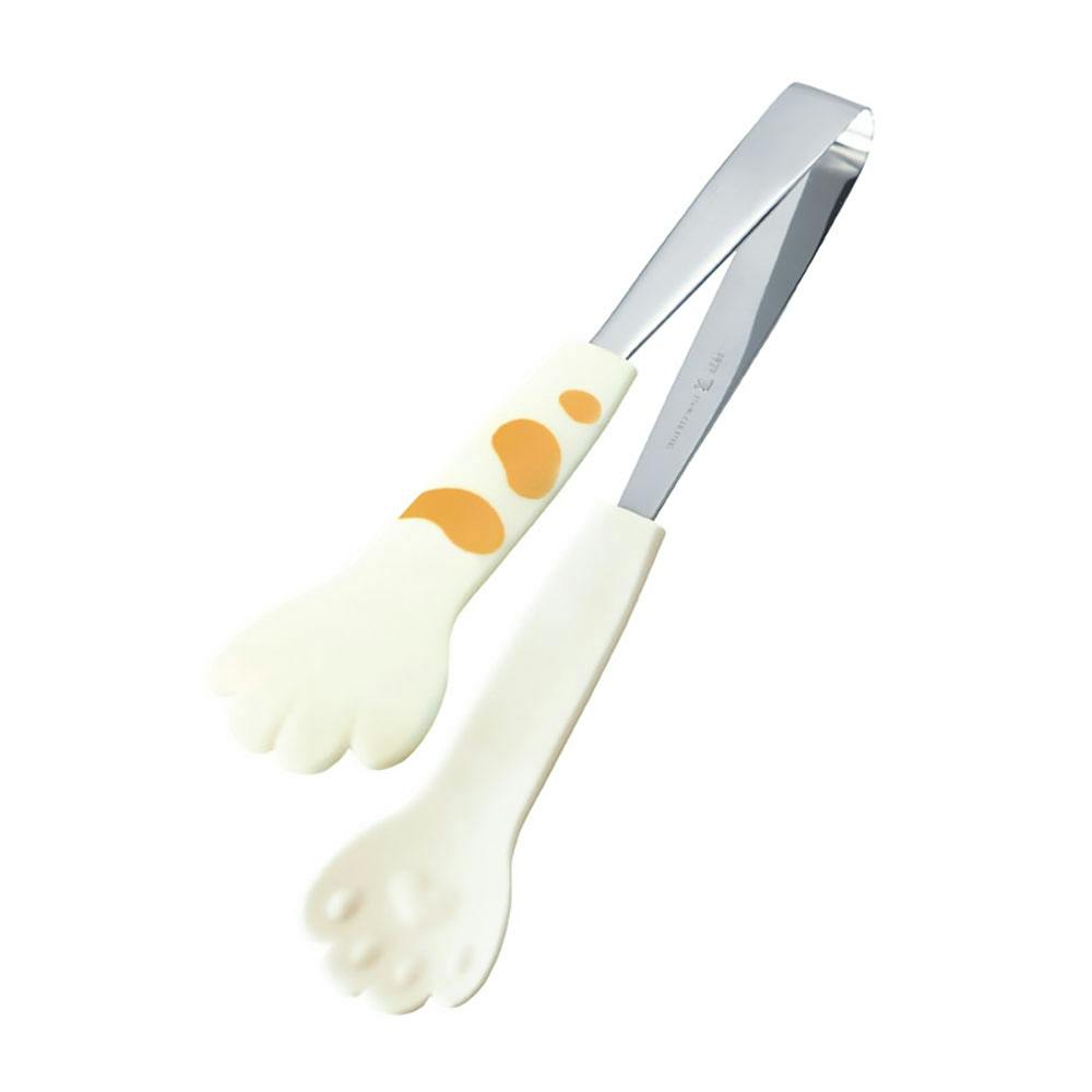 田辺金具 でかにゃんこトング(白たま) 幅5×全長24cm(板厚0.22cm) 12本入 トング カラフル 日本製 9505373【別送品】