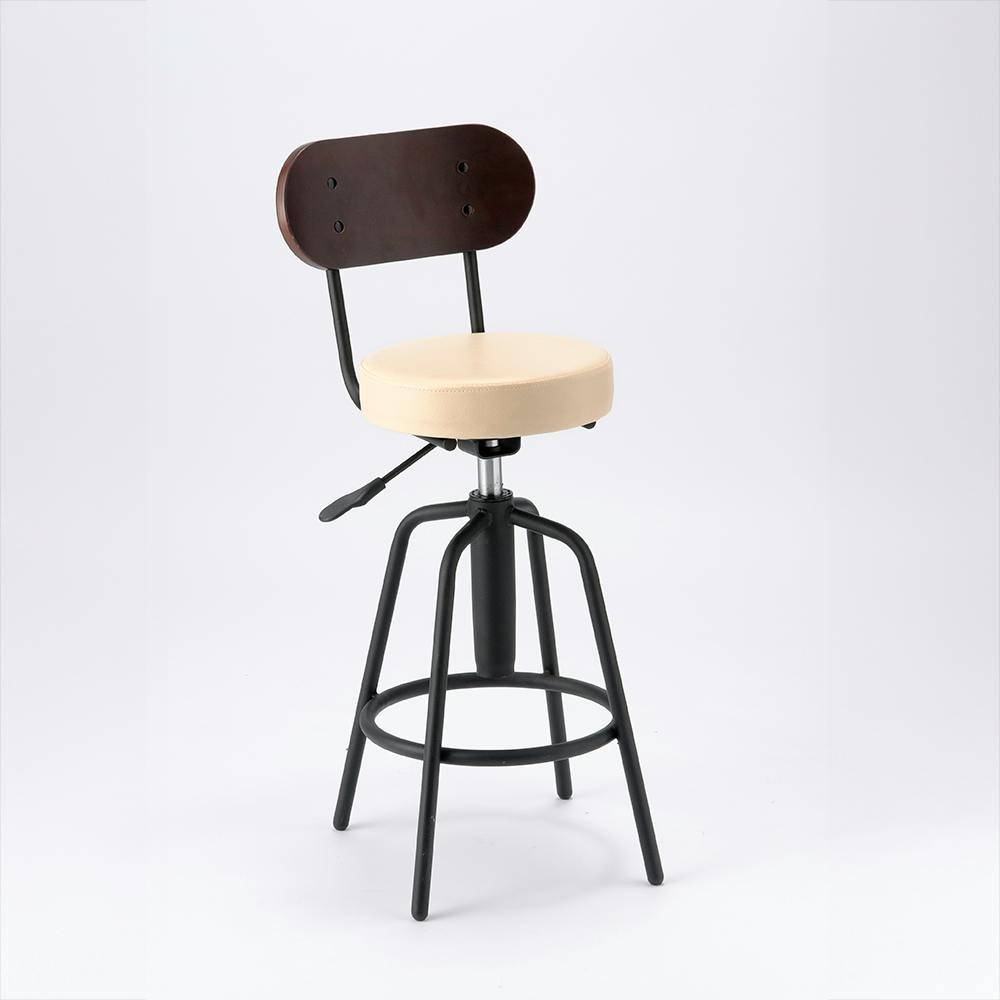 タムカウンターチェア アイボリー 42.5×42.5×84～94cm バーチェア カウンターチェア 椅子 5260017【別送品】